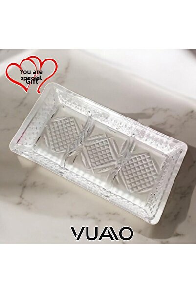 VUAO 3 Compartment Serving Plate Transparent