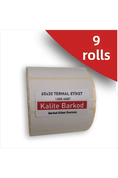 Kalite Barkod Etichetă termică 60 X 20 |   6 role |