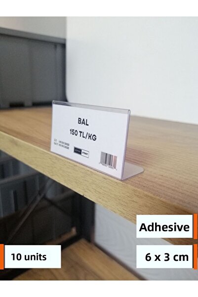 Şeffaf Etiket 10 Τεμάχια Αυτοκόλλητη θήκη ετικετών PVC 6x3 εκ. Αυτοκόλλητη θή...