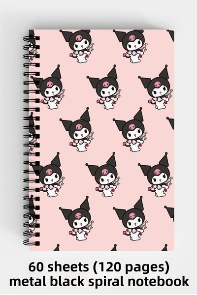 Anime Marketi Kuromi Design A5 Spiral Hard Cover Notebook 120 Sheets