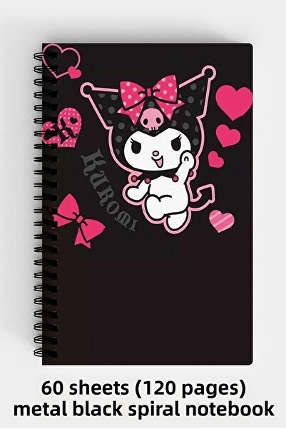 Anime Marketi دفتر ملاحظات بغلاف صلب مقاس A5 من كورومي، 120 ورقة