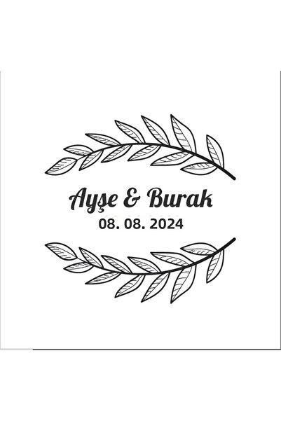 Reysa Tasarım ملصق رباعي الشكل لفصل الشتاء بالفواكه هينا للخطوبة والزفاف مقاس 3 × 3 سم ملصق مخصص / 50 قطعة ملصق