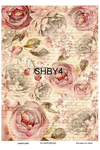 LİNEART Shby4 Shabby Chic - زخرفة نحاسية من الزهور والورود 30x42