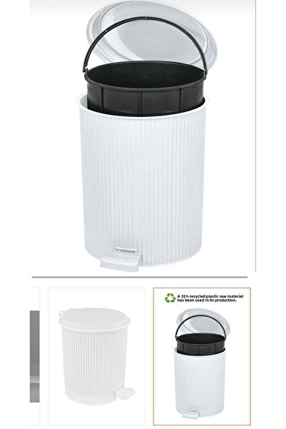 LeesHome Nostalgia 011 - 25 Lt White Pedal Trash Can