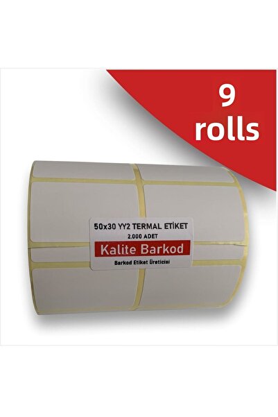 Kalite Barkod Etichetă termică 50 X 30 Yy2 |   6 role |