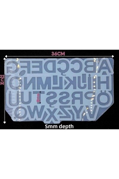 epoksikalipmarketi قالب سيليكون إيبوكسي / قالب أبجدي مقلوب بالحجم القياسي / ق...