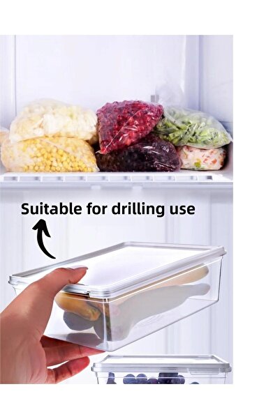 UCR HOME Self-Covered Icebox Storage Container Deep Freezer Organizer Set 10 Pieces 2 Liters