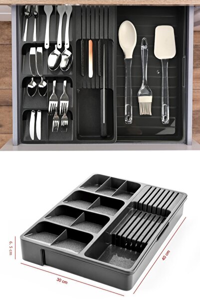 Pazarika حامل أدوات المائدة قابل للتعديل بحجم كبير