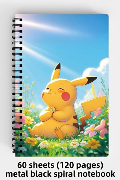 Anime Marketi Pokemon Landscape Pikachu Designed A5 Spiral Hard Cover Notebook 120 Sheets