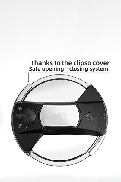 Nehir 5 Liter Stainless Matic Steel Pot - with Silver Pressure