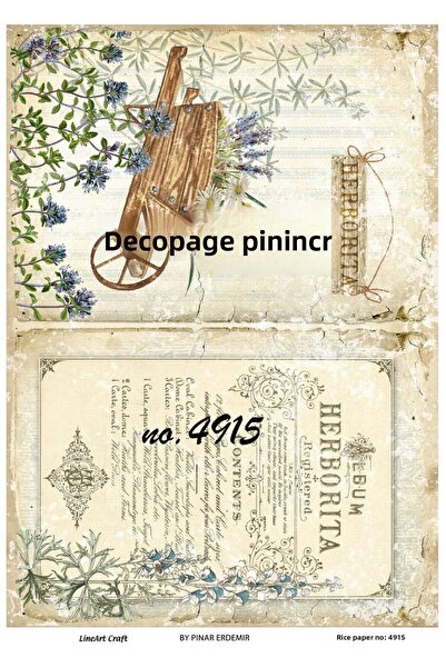 LİNEART ورق ديكوباج نحاسي Lineart 29X42 رقم: L4915