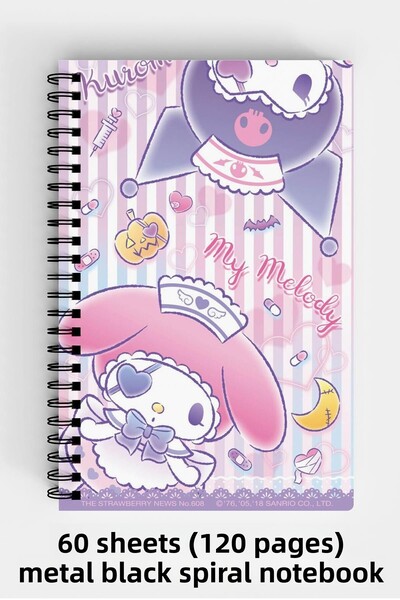 Anime Marketi Kuromi Design A5 Spiral Hard Cover Notebook 120 Sheets