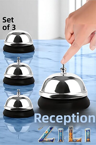 Transformacion Reception Bell - Bell for Reception and Restaurant - Reception Call Bell Set of 3 721816