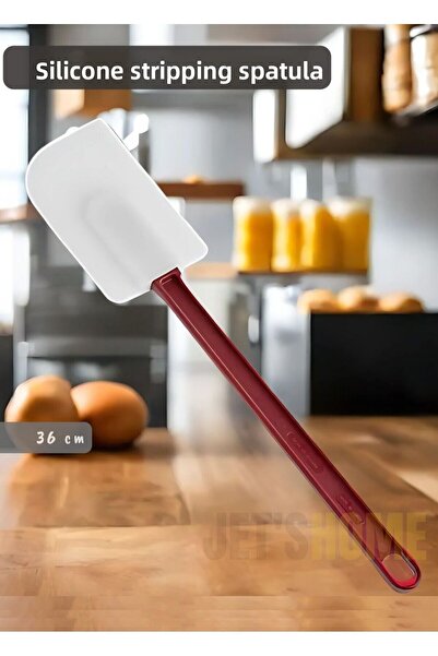 Jet's Home ملعقة سيليكون صغيرة الحجم 36 سم - مقاومة للخلط والتجريد والحرارة مع فتحة تعليق