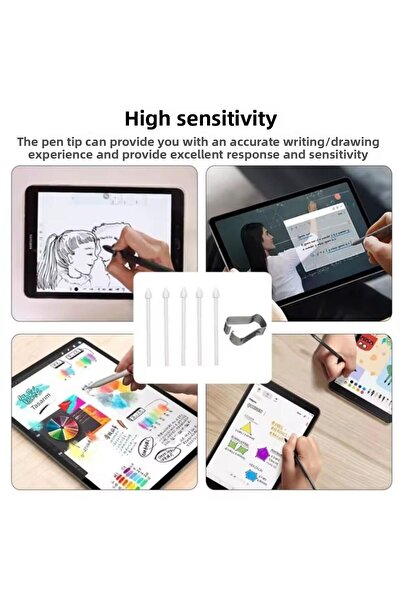 gökmer S Pen Tabs6/s6 Lite، s7/s7 Plus/s7fe، s8، s8، s8 Ultra، s9/s9 /s9ultra S10/s10 متوافق مع 5 قطع باللون الأبيض