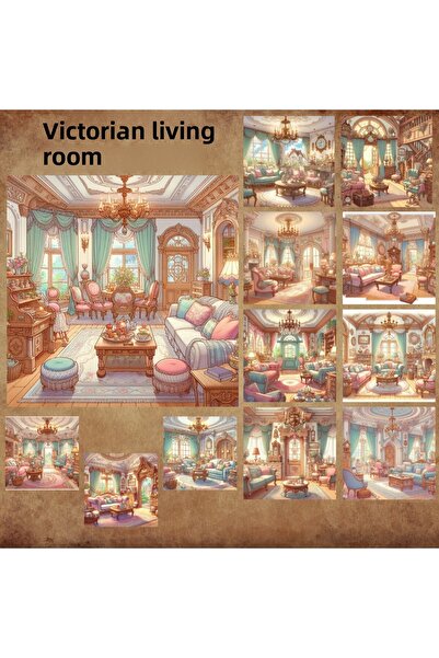 Pink Swan Craft Vintage Victorian - Set de 12 autocolante pentru planificator...