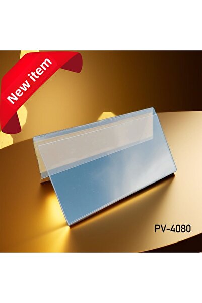 DamgaMarket حامل ملصقات بلاستيكي بزاوية أمامية من PVC - 40 × 80 مم، ملصق لاصق...