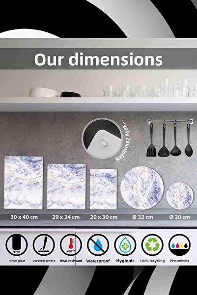 Saban Glass Cutting Board Model 158 - 30X40 cm