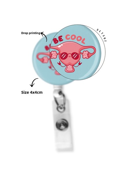 StormiStoretr Uterus Be Cool Damla Yoyo Id Badge Yoyo Card Holder