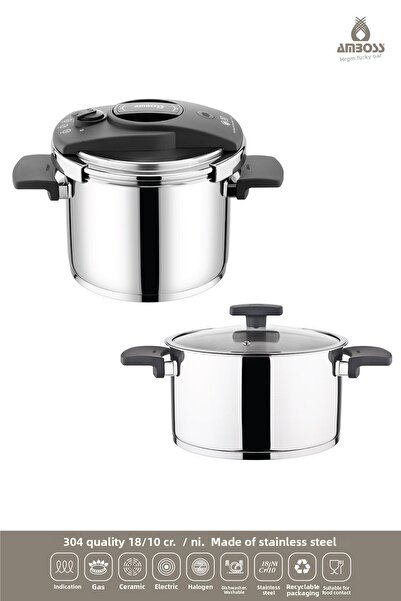Amboss Enio Matik 4 6lt 4 Piece Pressure Cooker Set