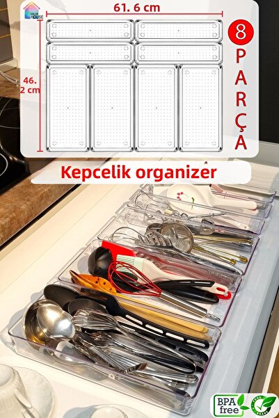 color house Комплект от 8 държача за черпак, дървена лъжица, нож, модулен орг...