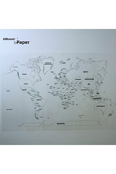 Farklı Bi Kağıt COLORLESS WORLD MAP (TURKISH) 95 CM 150 CM