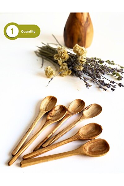 egedeneve ملعقة شاي من خشب الزيتون الطبيعي مصنوعة يدوياً - مجموعة زيوس - 11 س...