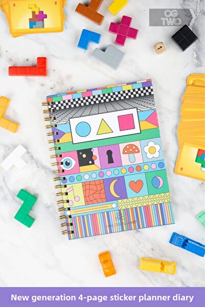 OGTWO Премиум качество 17x24 см седмичен и дневен планиращ календар със стикери