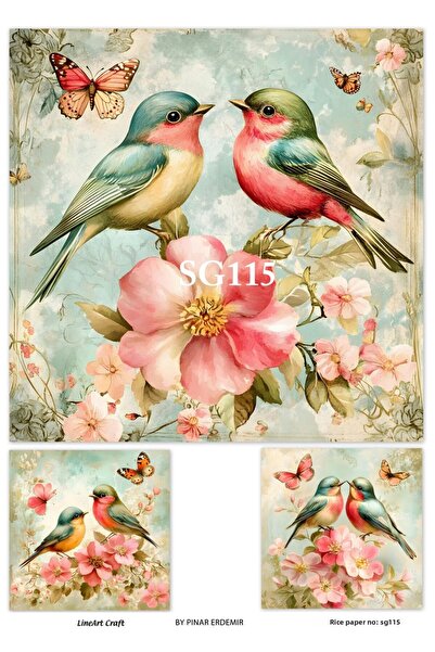 LİNEART Valentine's Day Series Sg115 Couple Birds, Pastel Decorated 29*42 cm ...