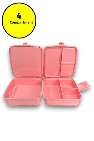 Open Home Concept صندوق غداء بريتي برينسيس بينك بريميوم - 4 أقسام