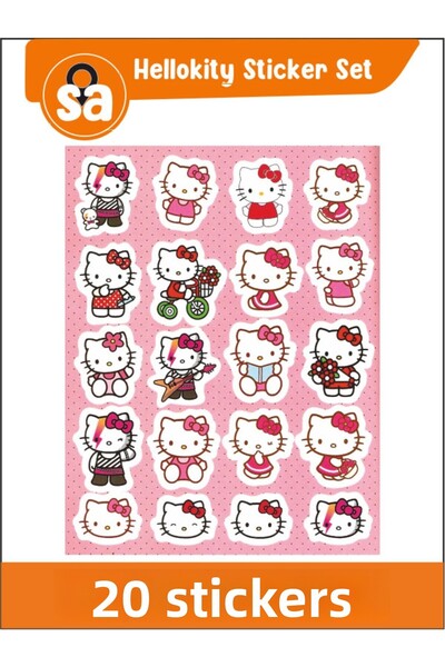 Sticker Adresim مجموعة ملصقات هالو كيتي المكونة من 20 قطعة من مجلة مخطط جدول ...