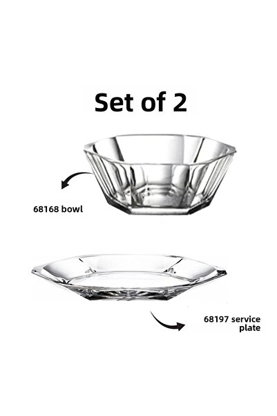 Paşabahçe Set of 2 68168 Bowl-68197 Bowl Presenter Set
