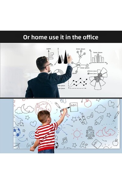 ARVALE 60 cm X 3 Meters Electrostatic Wall Protector Blackboard Kitchen Memo Pad Office School Course Supplies