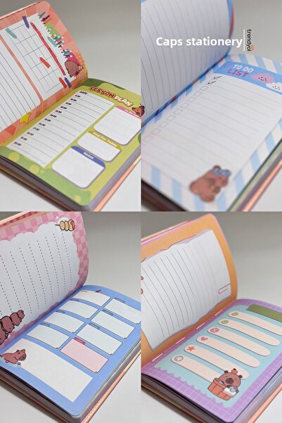 caps Capybara 3D Revolving Cover A5 Notebook with Planner, Calendar, and To-Do List