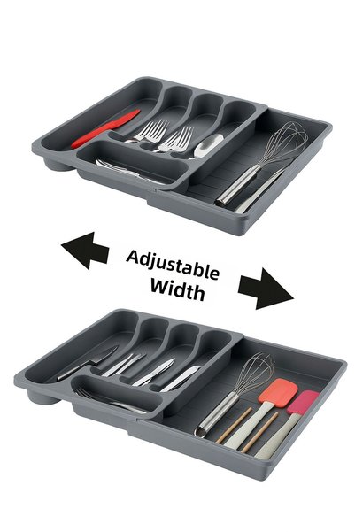Lira Extendable Spoon Holder Practical Drawer-Inside Adjustable Spoon Holder Ladle Organizer