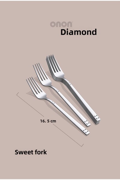 on-on Diamond 6-Piece Dessert Fork Set
