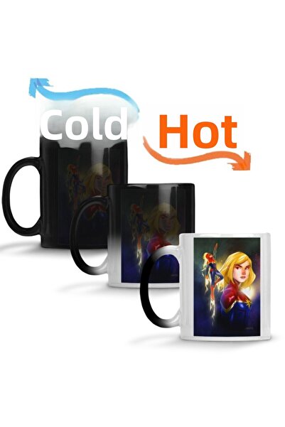 Baskı Dükkanı Avengers Captain Marvel - Magic Porcelain Mug Cup
