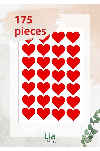 LiyaCraft Vertical Heart Set Sticker 175 Pieces 3 cm