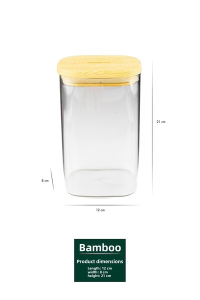 Bambum Multy Bamboo Lid Glass Storage Container 1500ml