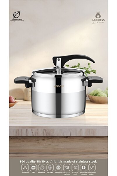 Amboss Enio 8 Lt. Classic Pot with Stainless Handle - Steel Base