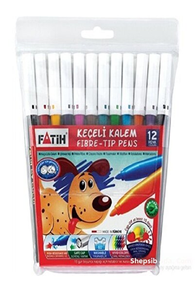 Fatih 12 Pieces Felt Tip Pen