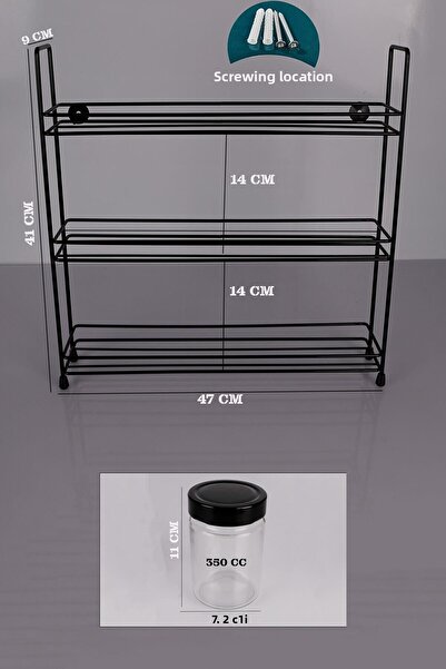 vipgross 3 Tier Large Standt 18 Pcs Round Glass Spice Set - Spice Set