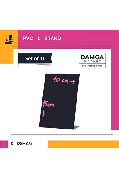 DamgaMarket السبورة البلاستيكية A6 - حامل أسود لسطح المكتب قابل للمسح وإعادة ...