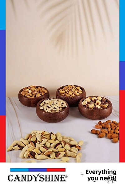 CandyShine Luxury Wooden Snack Bowl Nuts Bowl Snack Plate Organic Wooden Bowl Snack Bowl