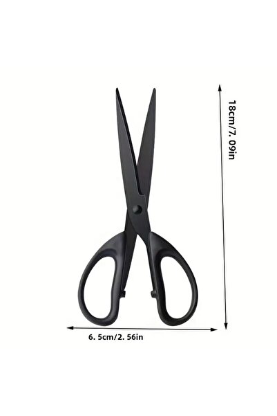 SYNOPE Black Stainless Steel Office School Scissors No Glue Adhesive Convenient Use Large Scissors