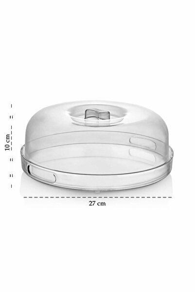 ARVALE Stylish Crystal Cake Jar with Handle 27 cm Catering Holder