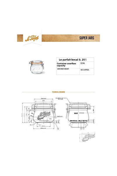 Le Parfait Super Glass Jar 250 ml (4 Pieces)