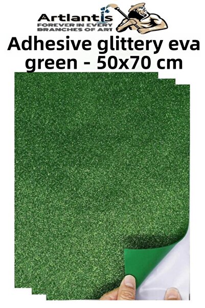 Artlantis Green Adhesive Glitter Eva 50X70 cm 3 Pieces Glitter Adhesive Eva S...