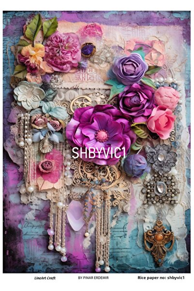 LİNEART سلسلة SHABBY VIC - ورق نحاسي مزخرف 29x42 سم رقم: SHBYVIC1