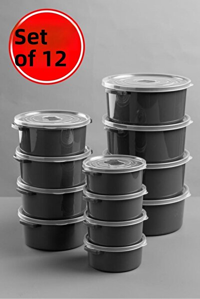 Nesto Home 12-Piece Microwave and Deep Freezer Usable Click Lid Storage Container Set Round